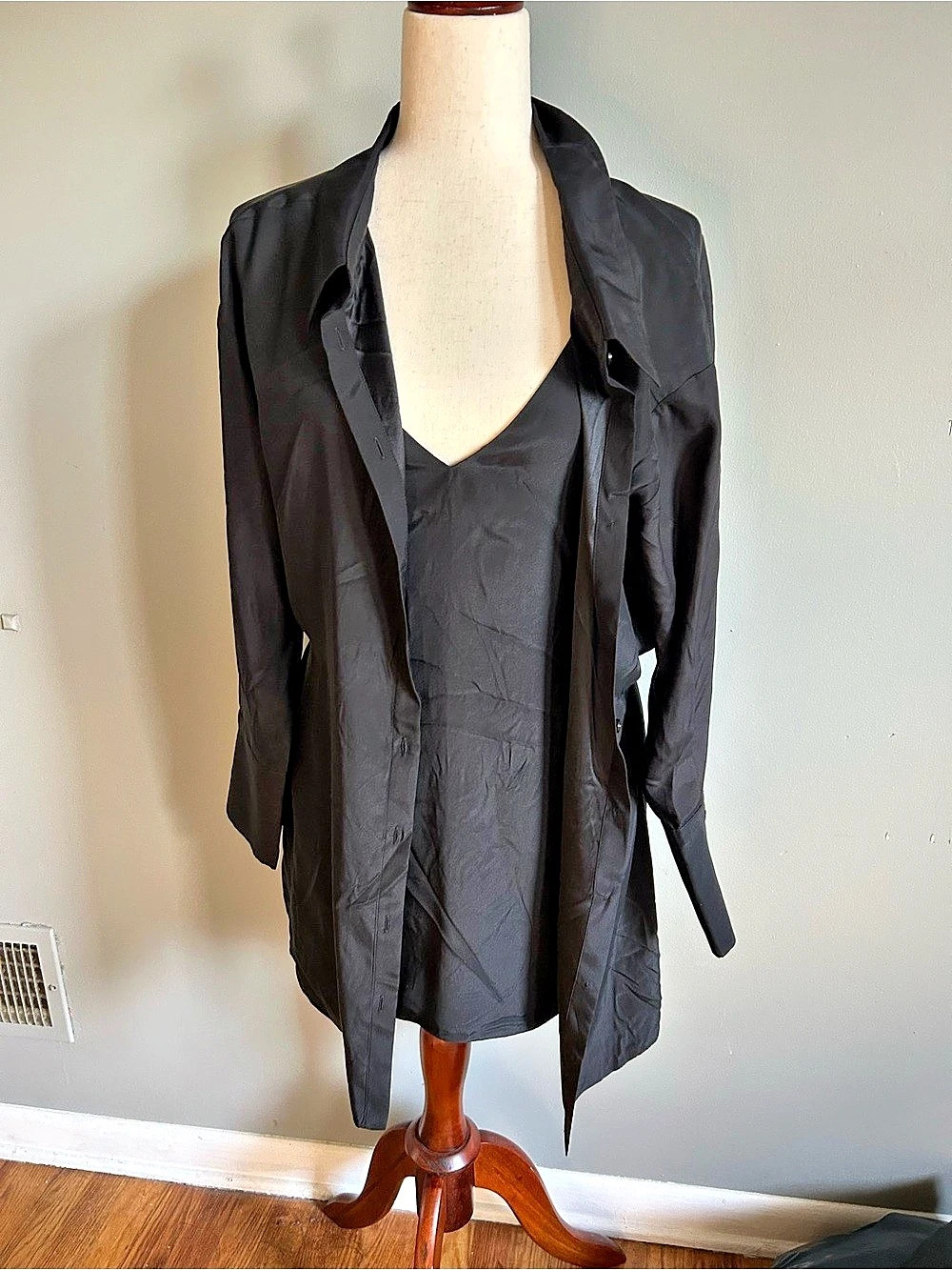 Gauge 81 Black Silk Draped Jacket Size Large Dress Brand New